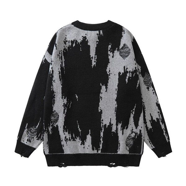 "Grey Wave" Unisex Men Women Streetwear Graphic Sweater Daulet Apparel