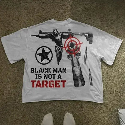 Harajuku Streetwear Y2K New T shirt Men Hip Hop Bulletproof Vest Graphic Print Oversized Cotton Short Sleeved Casual Tops Tees Street King Limited