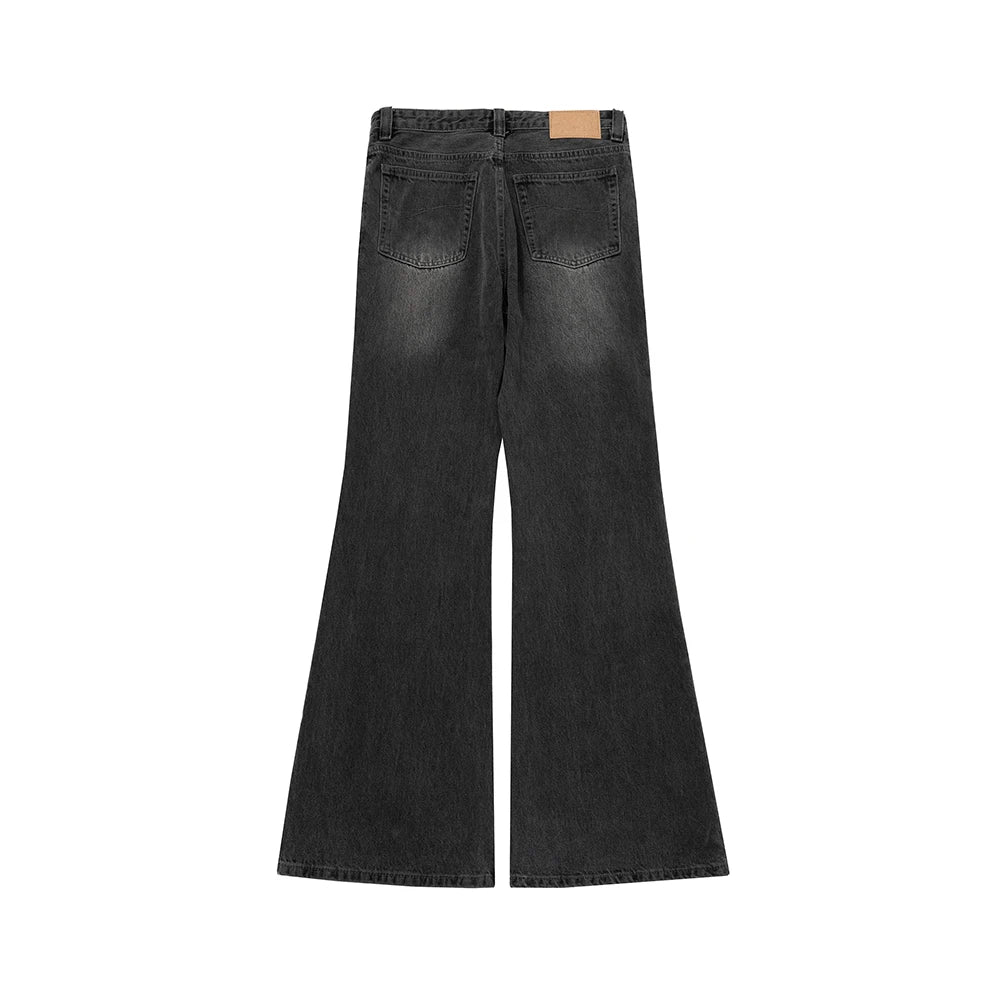 distressed micro rugged mud dyed boot cut jeans unisex straight y2k pantalones hombre casual washed denim pants oversized ripped baggy denim