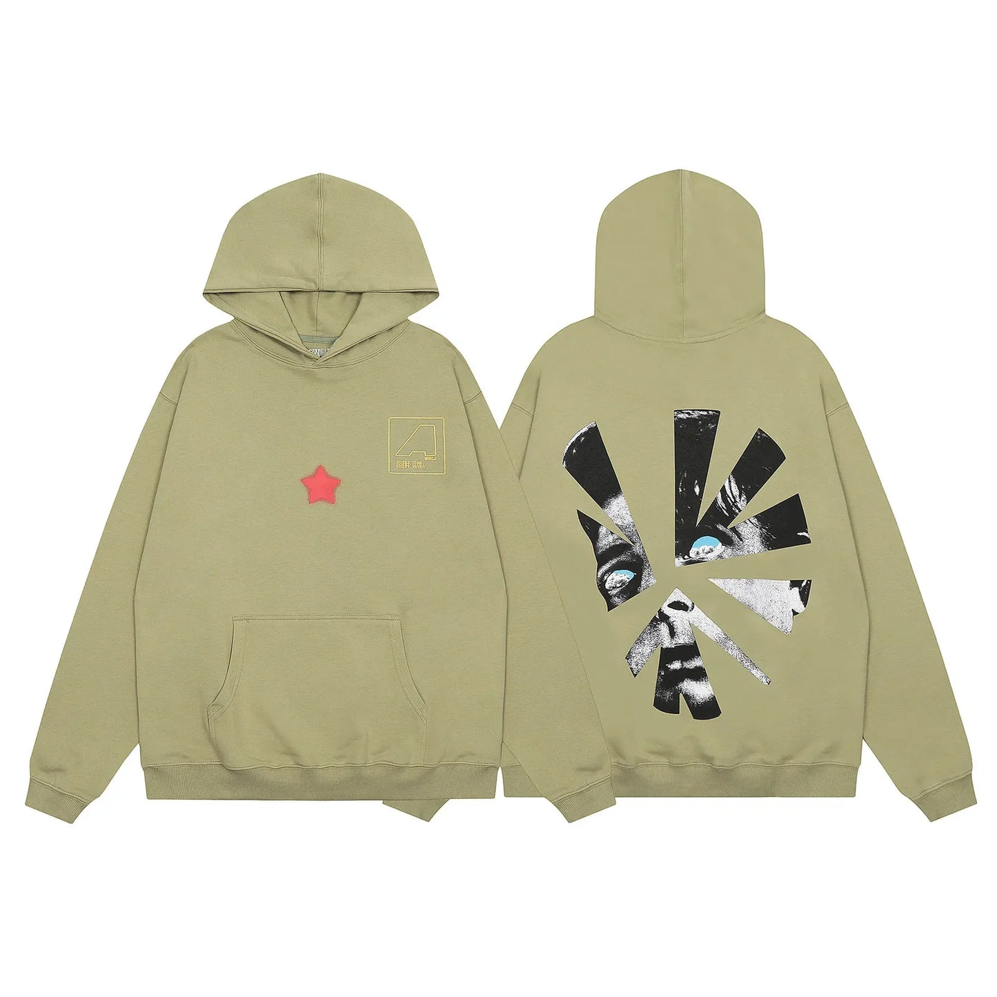 Front Pocket Stars Patchwork Terry Baggy Pullover Hooded Hoodies for Men Streetwear Ropa Hombre Sudaderas Y2k Sweatshirts Street King Limited