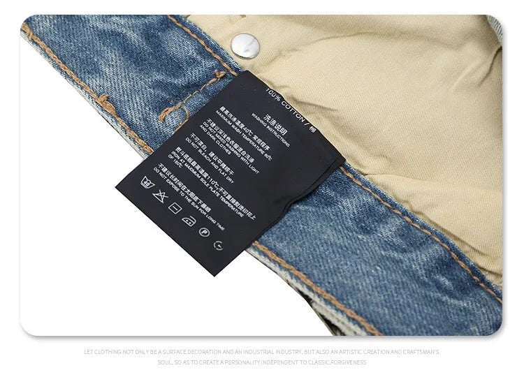 Straight Jeans with torn knees Street King Limited