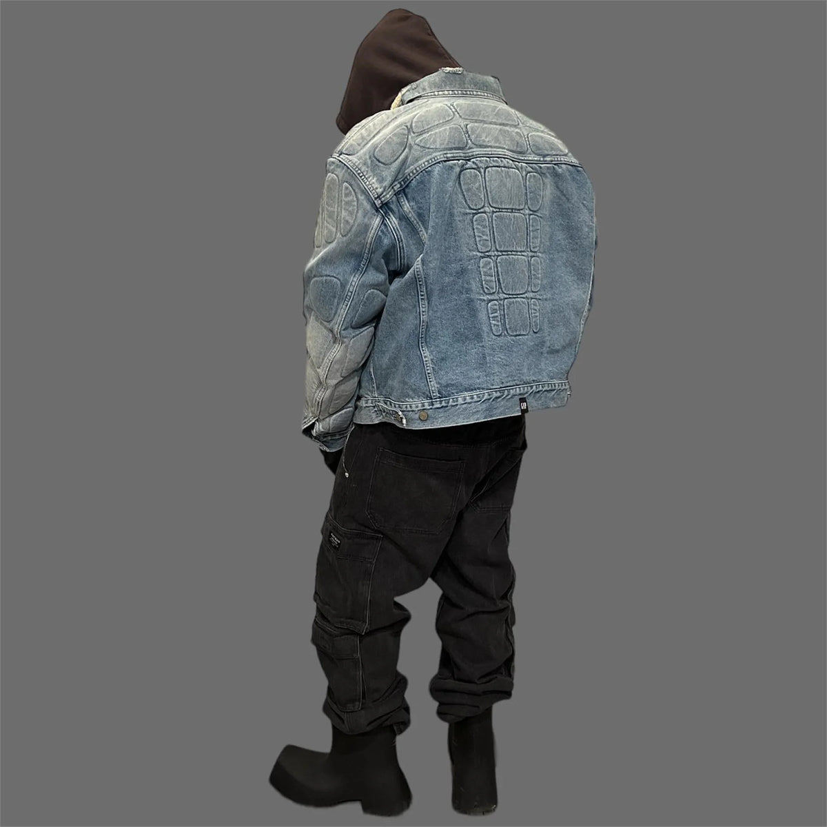24fw kanye west yzy brand fashion high street heavy weight denim jacket worn quality jacket coat for men unique jeans style 79