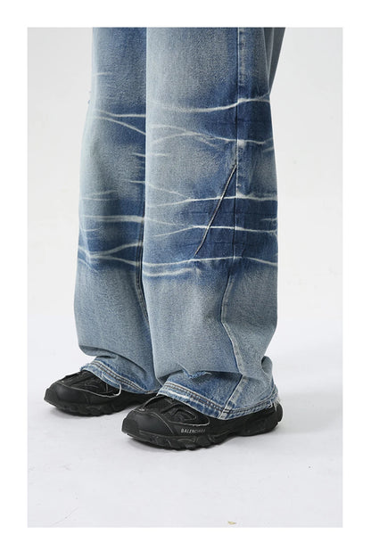 vintage blue baggy jeans man loose straight denim pants harajuku hip hop jeans trousers men unique jeans style 4717