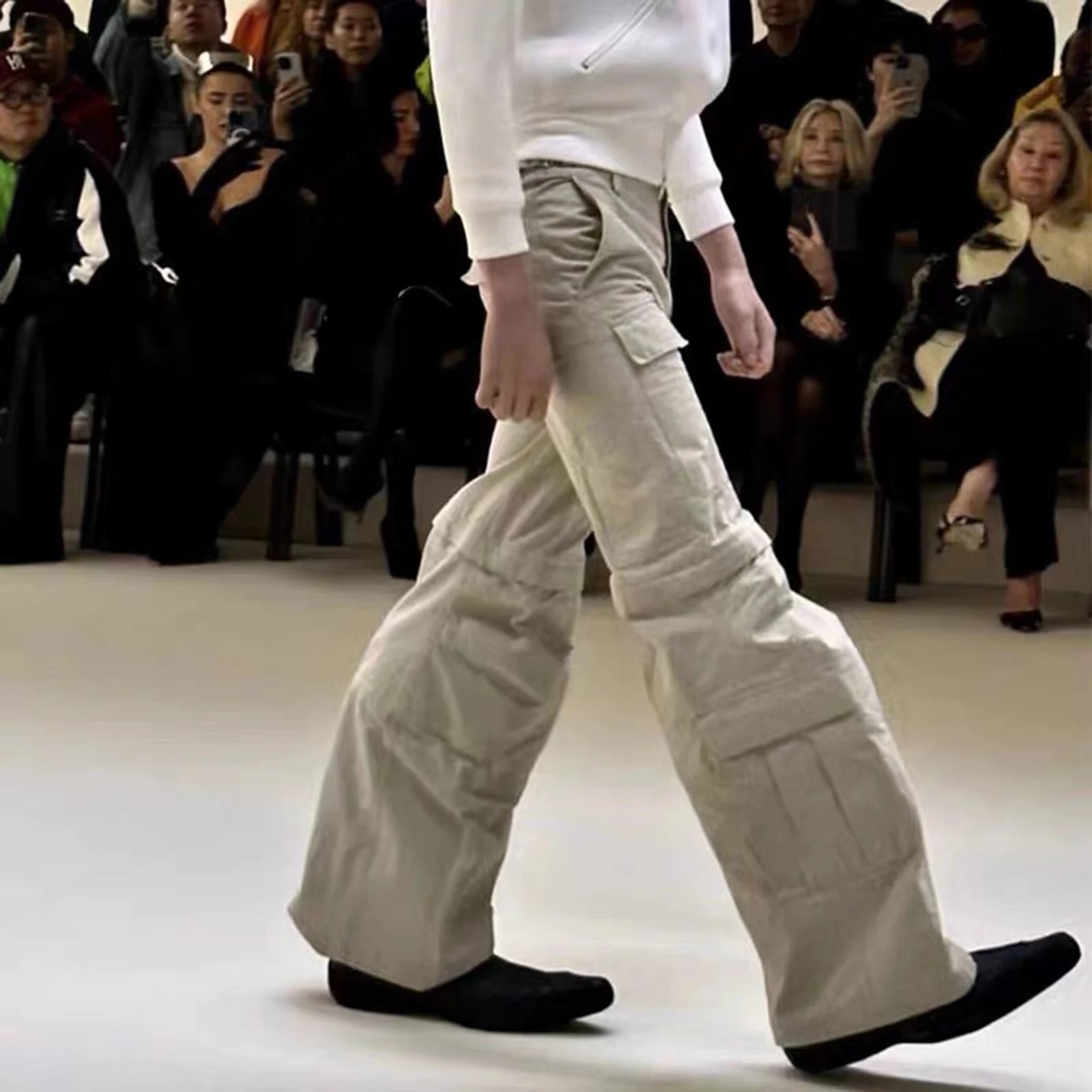 y2k high street flared cargo multi pocket detachable workwear pants for men and women solid ropa hombre overalls oversized unique cargo style 349