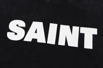 Newest Saint T-shirts Letter Pattern Tops Tee Men Woman Spring Best Quality Casual Crewneck Short Sleeve Street King Limited