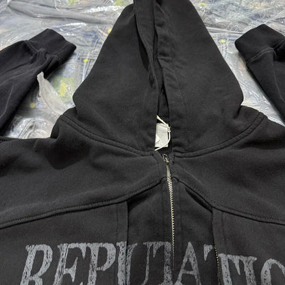 Double zipper hooded cardigan jacket Street King Limited