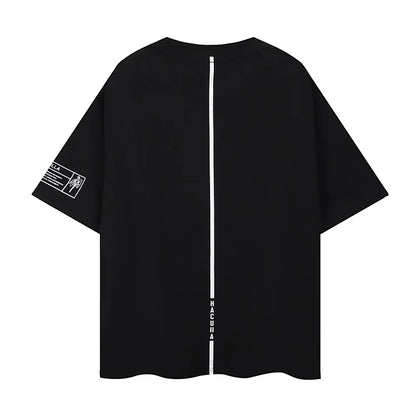 New HACULLA T-shirt Men Woman Chaopai Graffiti Street Art Printing Summer Loose Casual O-Neck Cotton Top Tees Street King Limited