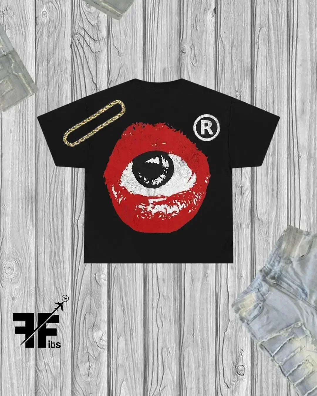 Harajuku big lips graphic t shirts loose y2k tops gothic pop oversized t shirt couples 2024 new sweatshirt goth men clothing Street King Limited