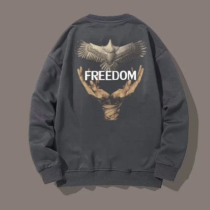 Dove Of Freedom Graphic Printed Men's Crewneck Hoodies Hip Hop Fashion Pullover Sweatshirts Hombre Y2K Streetwear Fleece Clothes Street King Limited