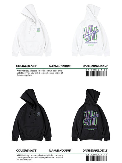 Retro Graffiti Letter Print Letter Pullover Hoodies Men's Streetwear Oversized Fleece Hooded Sweatshirts Casual Y2K Hoodie Street King Limited