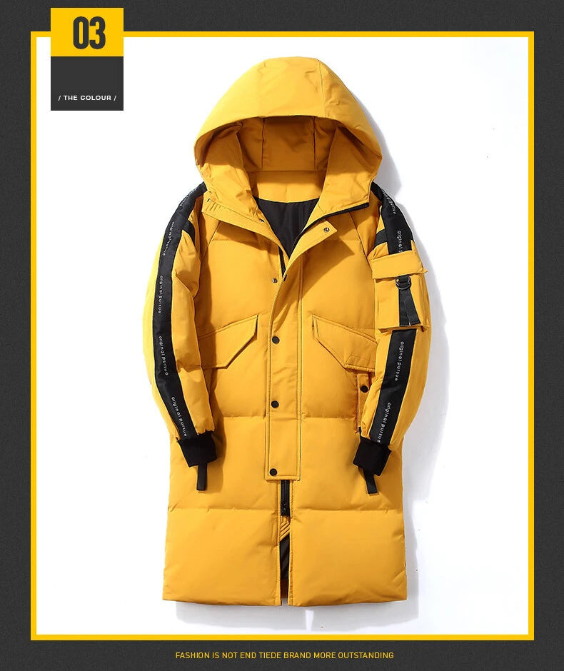 2023 New Winter Men Parka Big Pockets Casual Jacket Hooded Solid Color 2 colors Thicken And Warm hooded Outwear Coat Size 3XL Street King Limited