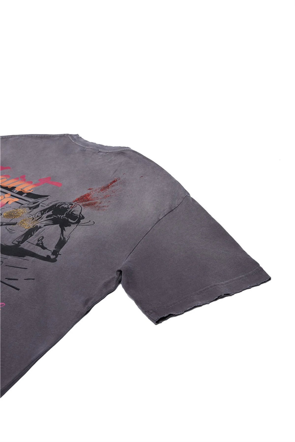 24ss Future Vintage Style "Western" Gradient Logo Metal Print Cowboy Sparkling Pink Short Sleeves T-Shirt For Men Street King Limited