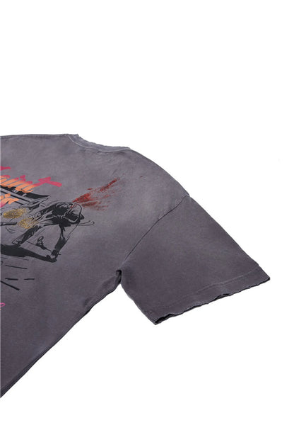 24ss Future Vintage Style "Western" Gradient Logo Metal Print Cowboy Sparkling Pink Short Sleeves T-Shirt For Men Street King Limited