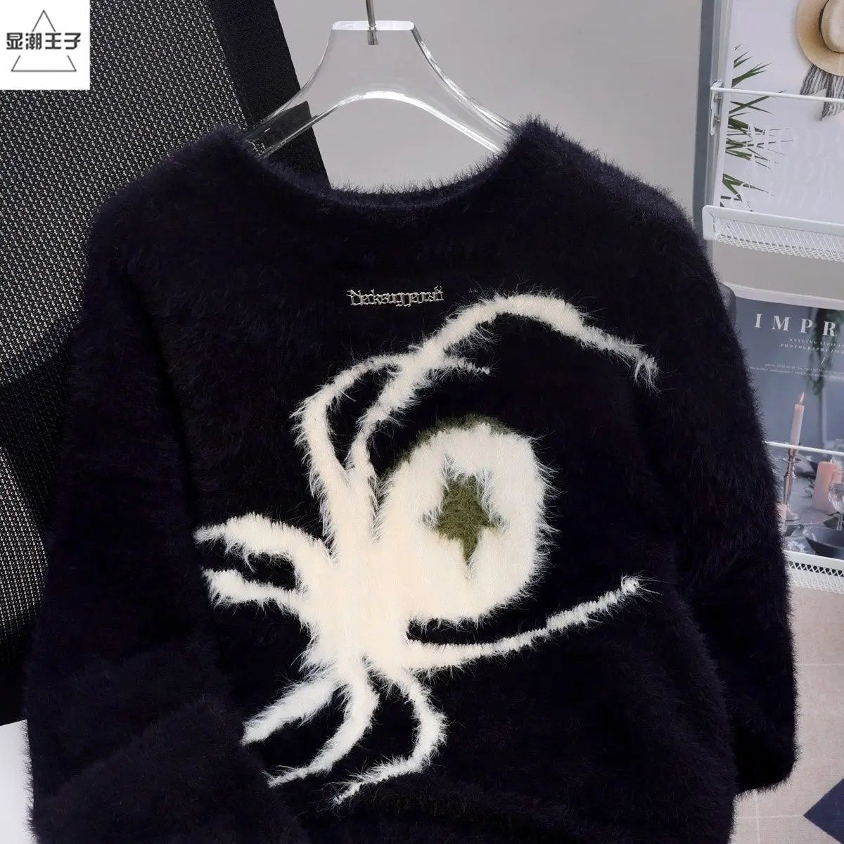 American Spider Sweater Women's Loose and Lazy Style Couples Knitted y2k Oversized harajuku wintage Sweater pullover men clothes Street King Limited