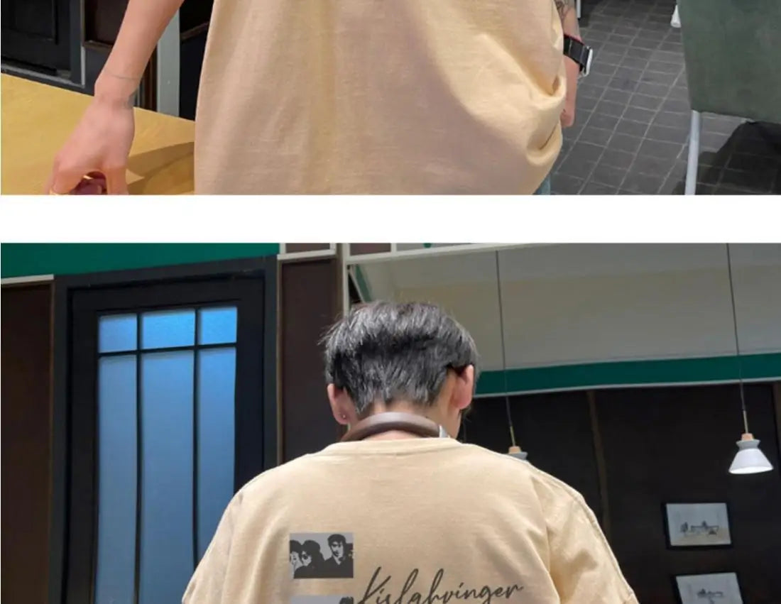 Loose American retro dark green t-shirt men's trendy summer short-sleeved European and American high street half-sleeved tops Street King Limited