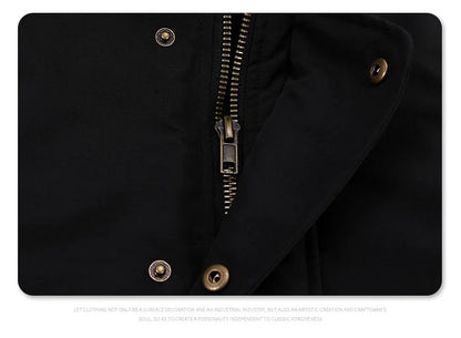 2024AW new cotton dress solid color hooded multi-pocket jacket Street King Limited