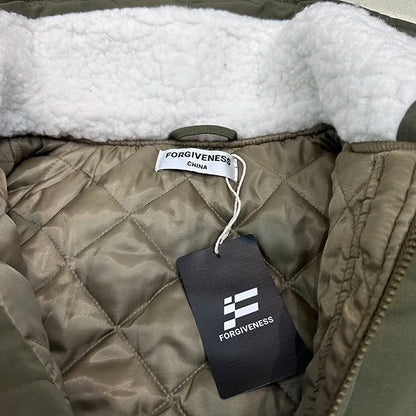 2024AW new cotton dress solid color hooded multi-pocket jacket Street King Limited