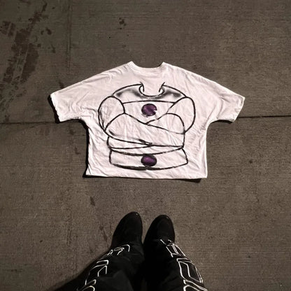 American fashion trend letter print oversized round T-shirt men's street hip-hop casual Harajuku loose short-sleeved top Street King Limited