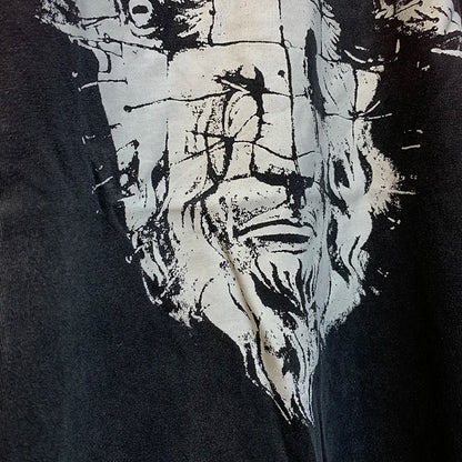 Ox Head Lion Face Printing SAINT T-shirt Men Woman High Quality High Street Vintage Casual Loose Wash Black Tops Tee Street King Limited