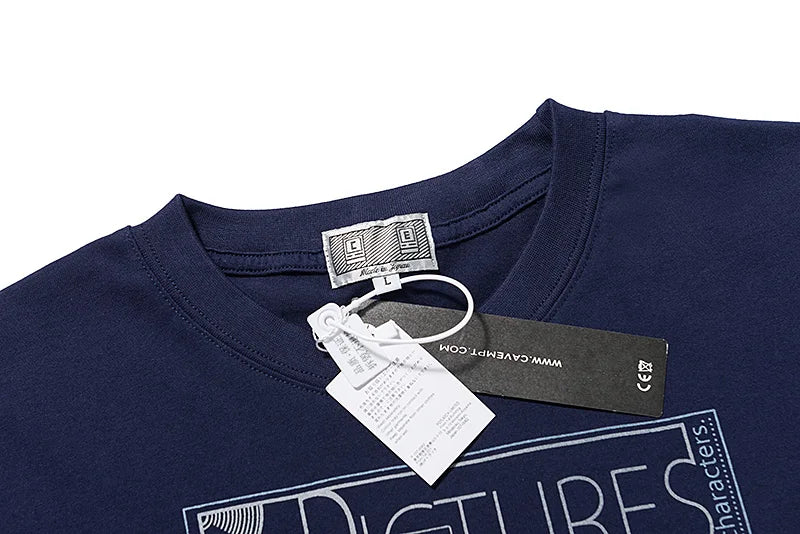 High Quality CAVEMPT Tops Tee Phantom Letter Printing Classic All-match Men Woman Loose O-Neck Summer C.E T Shirt Street King Limited