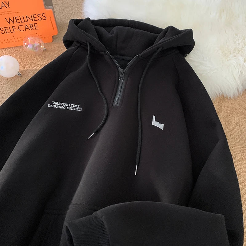 Men's Hoodies Trendy Brand Printing Fashion Drawstring Hooded Harajuku Unisex Street Sweatshirts Autumn Winter New Male Clothing Street King Limited