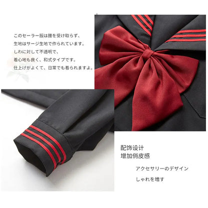 Navy Sailor Outfit Japanese Style School Uniform Skirt Girls JK Uniforms Student Sailor Dress Korean Student Seifuku COS Costume Street King Limited