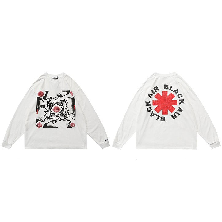 "Rose Kiss" Unisex Men Women Streetwear Graphic Sweatshirt Daulet Apparel