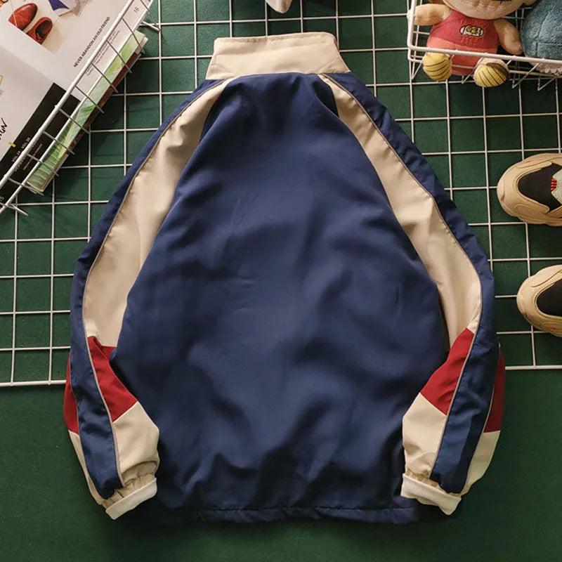 hip hop varsity baseball jackets mens harajuku patchwork color block coats oversized casual loose thin windbreaker jacket unisex minimalist street pants