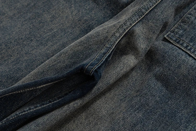 fashion denim baggy cargo jean pants men hip hop elastic waist wide legs retro washed jeans side pocket streetwear jeans joggers unique joggers style 3488