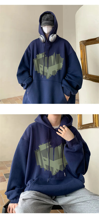 Autumn New Love Graphic Print Hoody Sweatshirts Man Hip Hop Oversized Streetwear Pullover Hoodies Y2K Vintage Casual Clothes Street King Limited