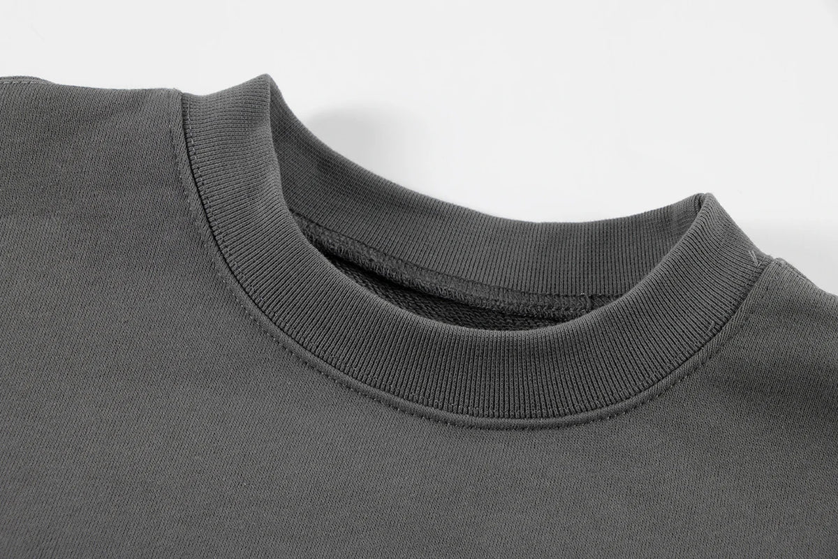 2024 CE Brand Fashion Fiction Comic Face Print Sticker Wax Gray High-Street Cotton Round Neck Sweater Sweatshirt Street King Limited