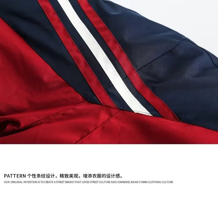 Winter Double Sided Parkas Women Men Thick Warm Patchwork Cotton Padded Coat High Street Loose College Stand Collar Outwear New Street King Limited
