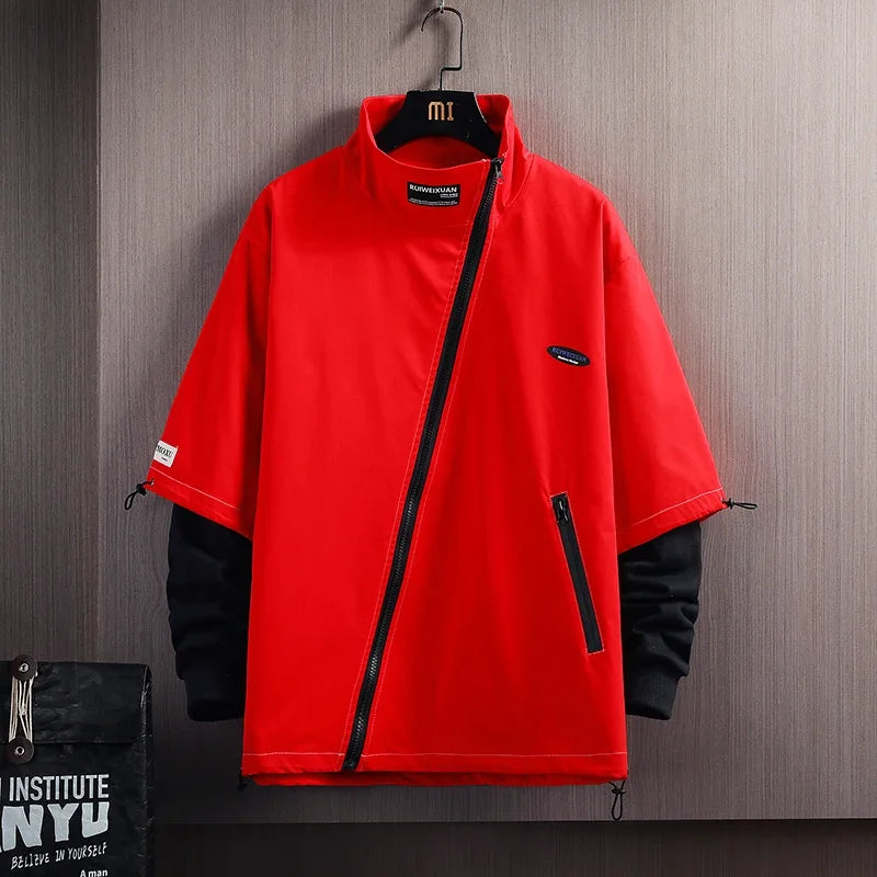 mens hoodies men 2024 spring patchwork sweatshirt japanese streetwear harajuku hip hop oversized black red hoodie men urban fashion pants