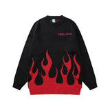 "Fire Flame" Unisex Men Women Streetwear Graphic Sweater Daulet Apparel