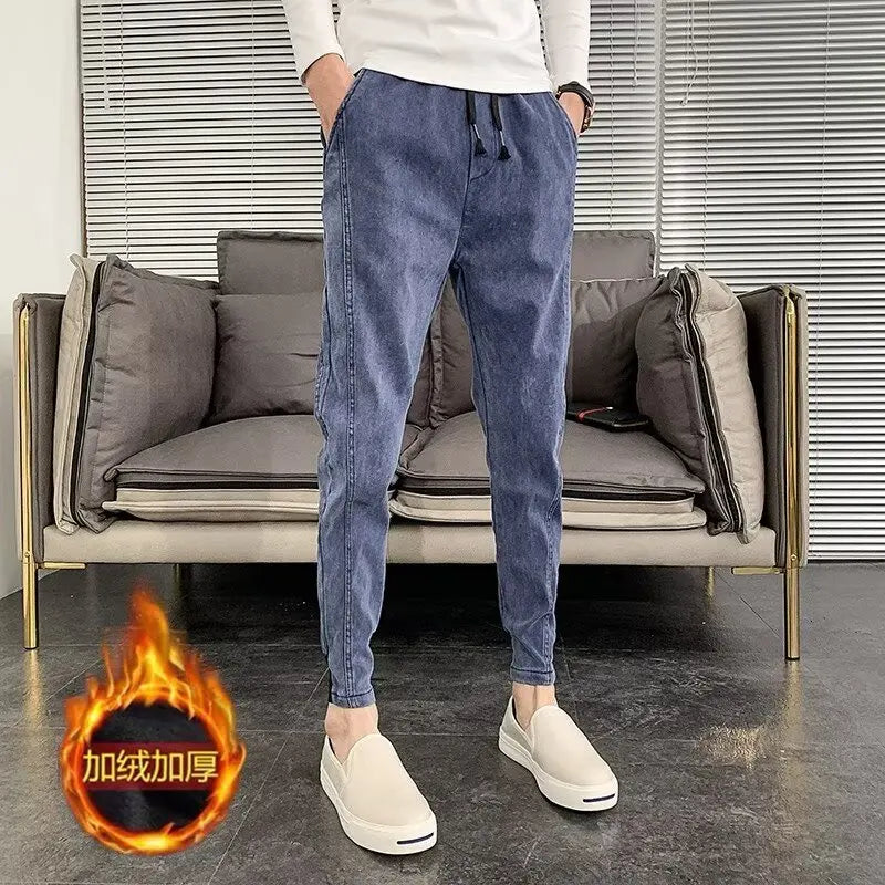 Fleece Men Trousers Korean Luxury Clothing Streetwear Slim Fit Cargo Pants Slim Fit Casual Work Wear Trousers Y2k 2024 Autumn Street King Limited