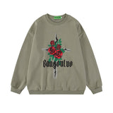 "Three Roses" Unisex Men Women Streetwear Graphic Sweatshirt Daulet Apparel