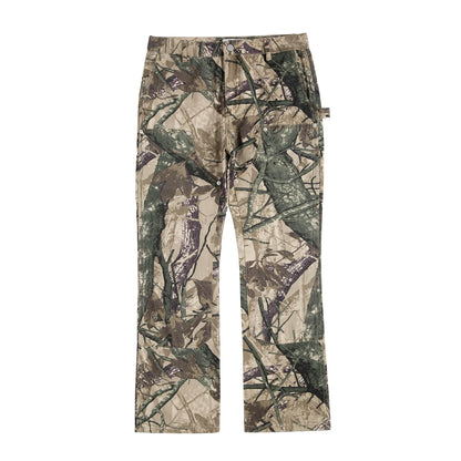 high street leaf camouflage logging pants for men straight patchwork baggy jeans cargos y2k pantalones hombre oversized trousers 2 utility cargo pants