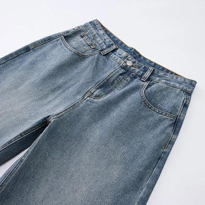 men wide leg straight streetwear fashion loose casual vintage denim baggy jeans pants women y2k jeans trousers vintage washed jeans