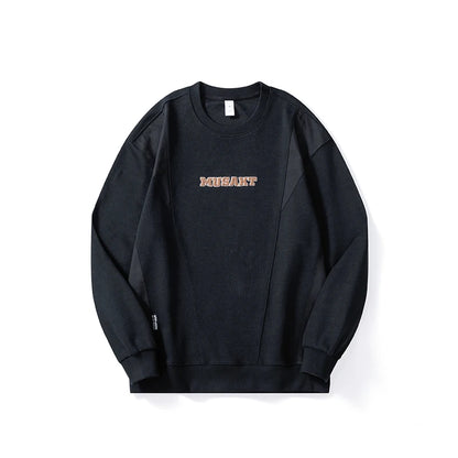Men Handsome Splice Embroidery Fashion Loose Casual Pullover Sweatshirt Spring Autumn Plus Size Hoodies for Man Clothing Street King Limited