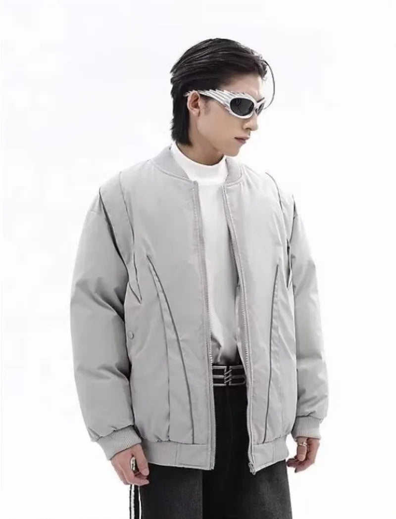 Winter Thickening Flying Baseball Uniform Solid Multi Pocket Simplicity Warm Cotton Jacket 2024 New Streetwear Male Parkas Street King Limited