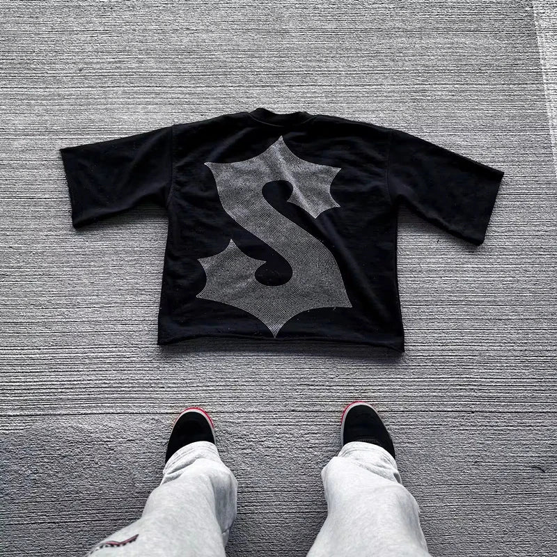 American Y2K New Fashion Trend Cotton T-shirt Men Women Street Hip Hop Vintage Loose Short Sleeved Couple Casual Joker T-shirt Street King Limited