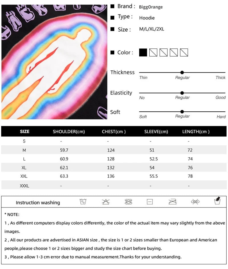 Hoodie Sweatshirt Streetwear Hip Hop Graphic Letter Print Punk Gothic Men Women 2022  New Harajuku Fashion Casual Loose Pullover Street King Limited