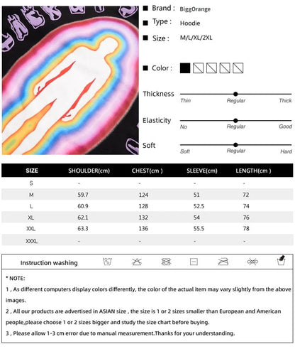 Hoodie Sweatshirt Streetwear Hip Hop Graphic Letter Print Punk Gothic Men Women 2022  New Harajuku Fashion Casual Loose Pullover Street King Limited