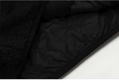 mens casual skulls patchwork fleece jackets coats new hairy stand collar zipper loose hoodies outerwears warm streetwear parkas unique default style 4802