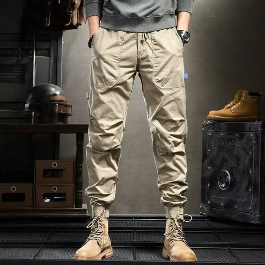 Fashion Men's Pant Korean Trend Streetwear Cargo Pants Joggers Pants Men Casual Men Clothing Elastic Waist Spliced Men Trousers Street King Limited