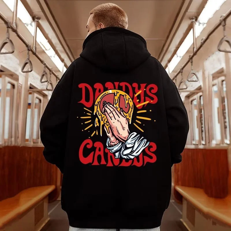 Goth Funny Finger Crossed Graphic Print Men Hoodies Casual Y2K Streetwear Sweatshirts Vintage Hip Hop Fashion Baggy Hoodie Street King Limited