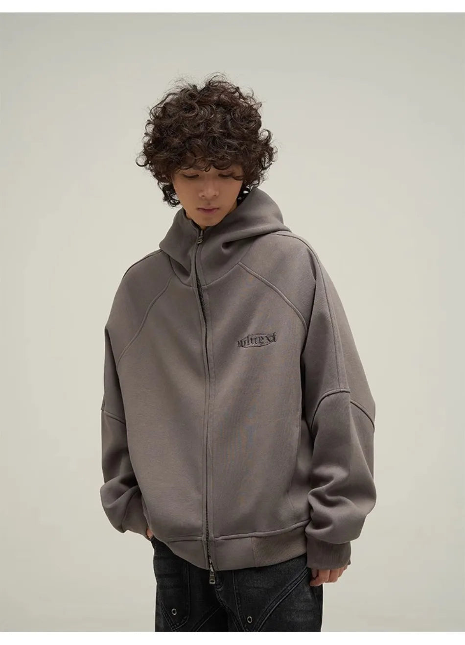 street letter embroidered jacket mens punk harajuku stand collar hooded sweatshirt zipper simplicity casual coats oversized unique default style 3897