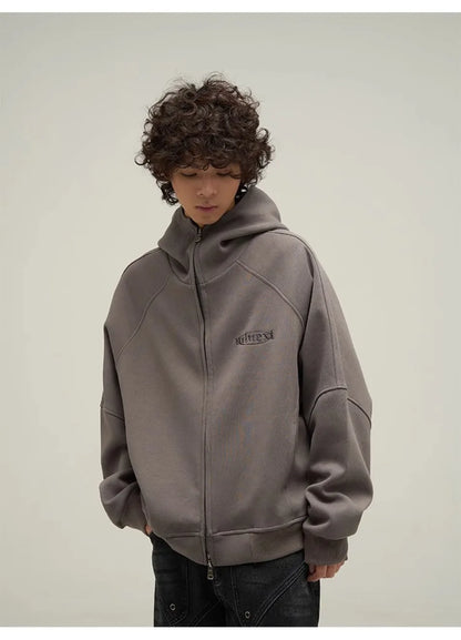 street letter embroidered jacket mens punk harajuku stand collar hooded sweatshirt zipper simplicity casual coats oversized unique default style 3897