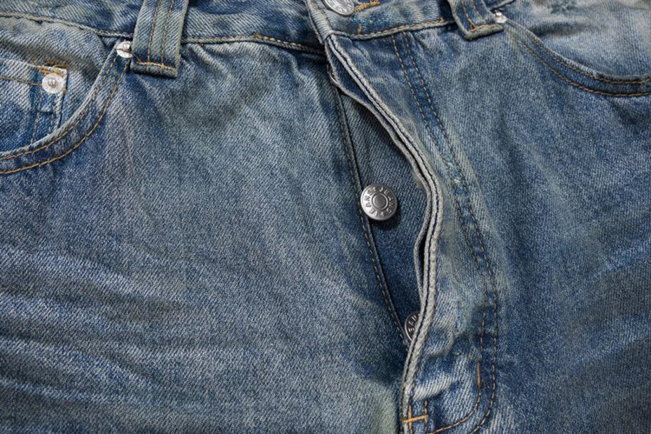 mens baggy jeans blue distressed ripped loose denim pants streetwear oversized hip hop jeans trousers unique jeans style 732