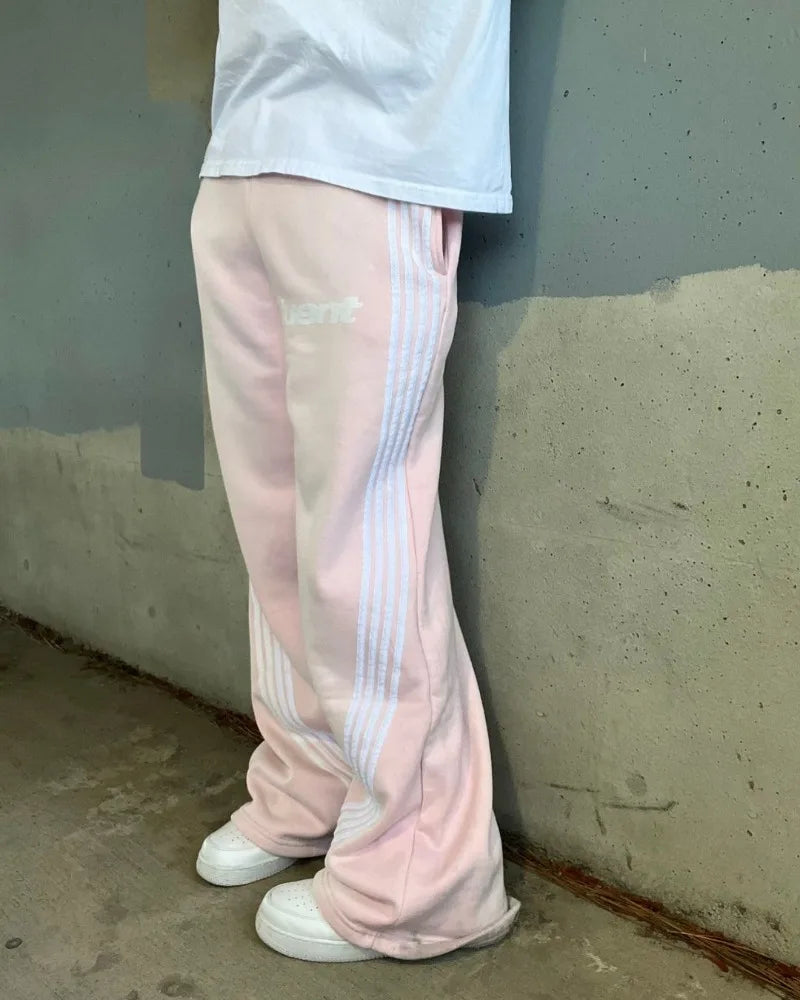 y2k american hip hop rock fashion letter striped nine point pants street fashion brand harajuku retro oversized couple trousers unique default style 3297